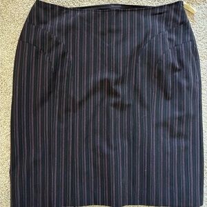 Hillard & Hanson Navy and Pink Striped Pencil Skirt Sz 14 new